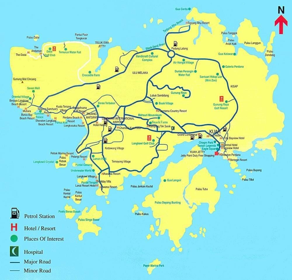 નકશો મલેશિયા અને langkawi