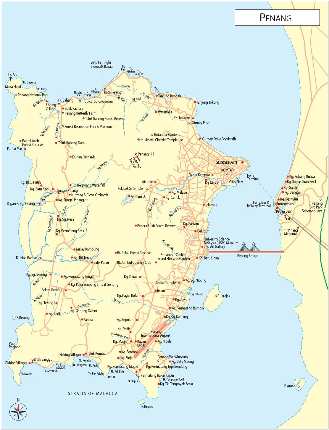 નકશો pulau pinang મલેશિયા