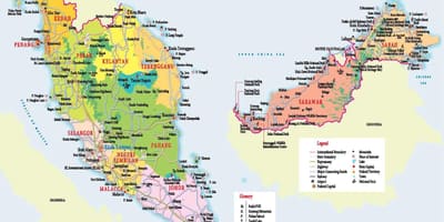 મલેશિયા પ્રવાસી આકર્ષણો નકશો