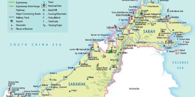 માર્ગ નકશો peninsular મલેશિયા
